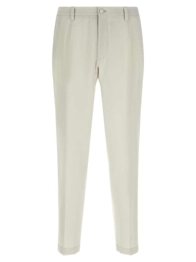 Dolce & Gabbana Beige Virgin Wool Dress Pants for Men