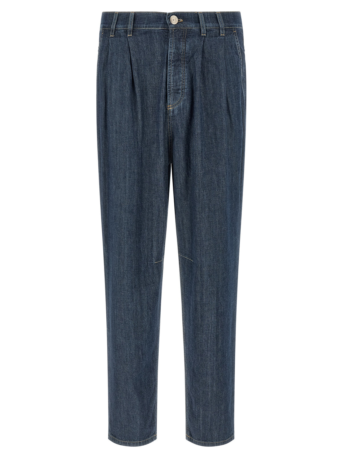 Brunello Cucinelli Blue Cotton Straight-Leg Jeans