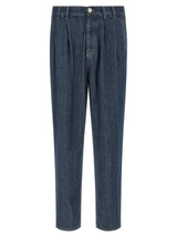 Brunello Cucinelli Blue Cotton Straight-Leg Jeans