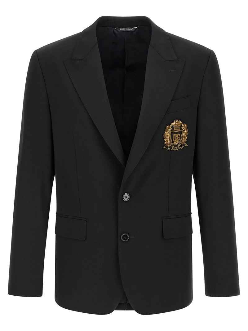 Dolce & Gabbana Black Virgin Wool Blazer for Men