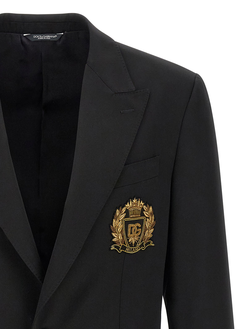 Dolce & Gabbana Black Virgin Wool Blazer for Men