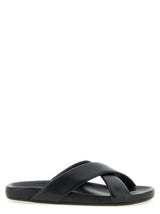 Saint Laurent Black Lamb Leather Slides