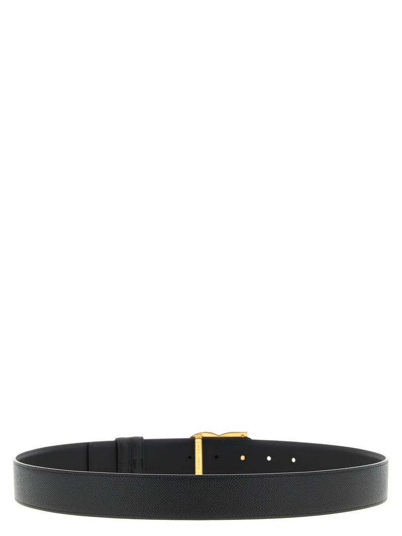 Dolce & Gabbana Black Calfskin Reversible Regular Belt