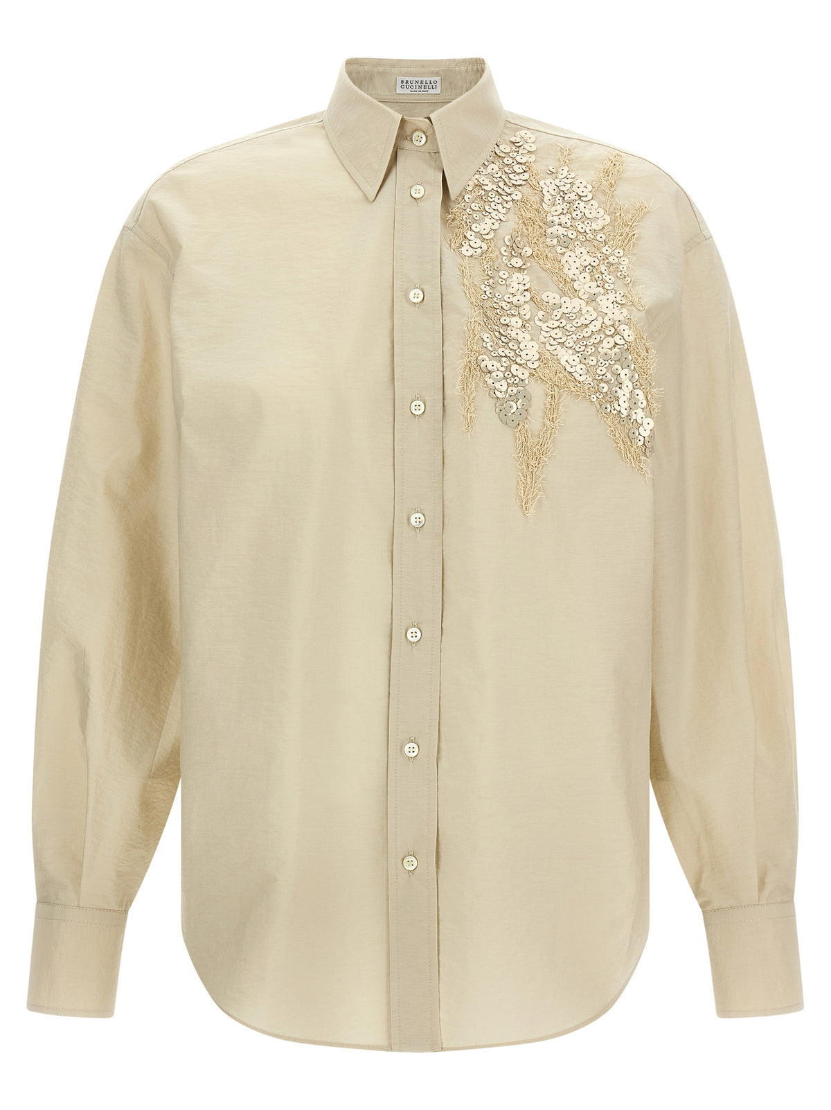 Chemisier en coton beige Brunello Cucinelli