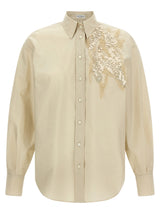 Chemisier en coton beige Brunello Cucinelli