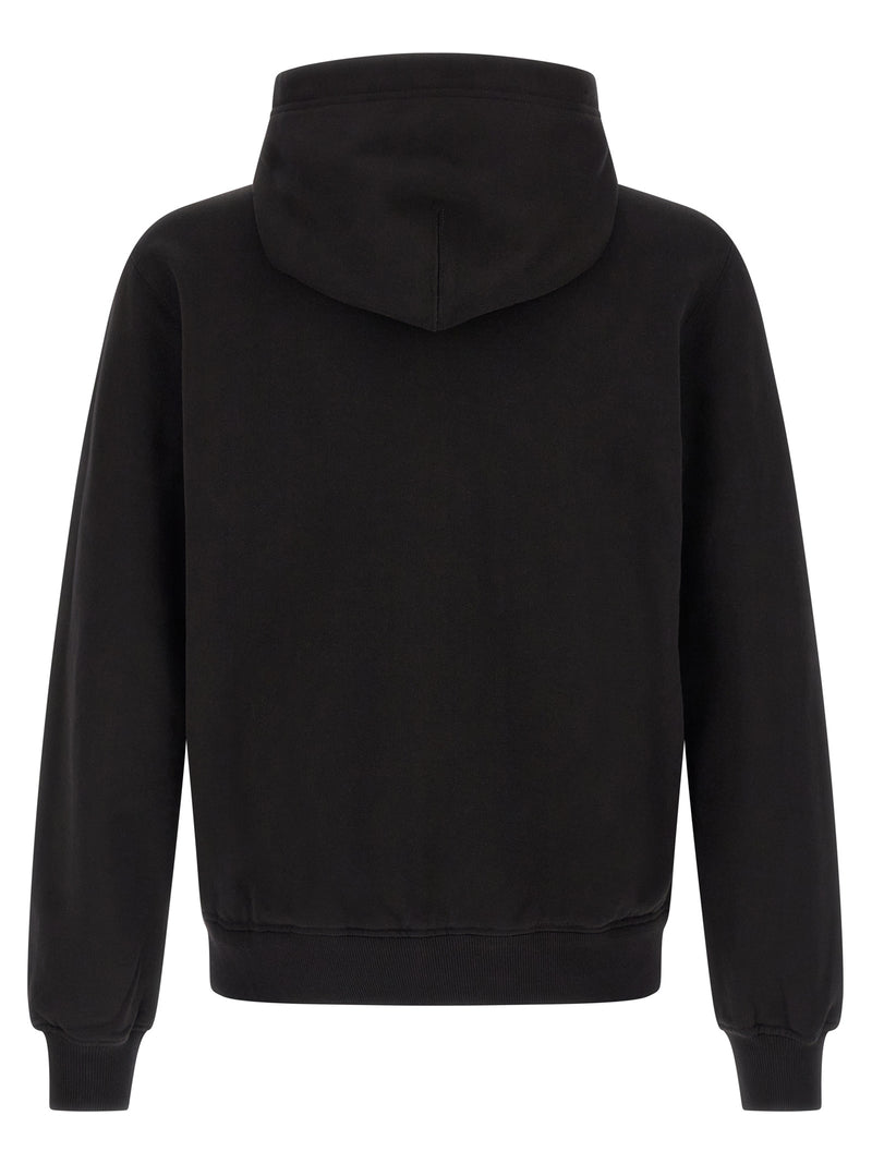 Dolce & Gabbana Black Cotton Sweatshirt with Embroidered Emblem