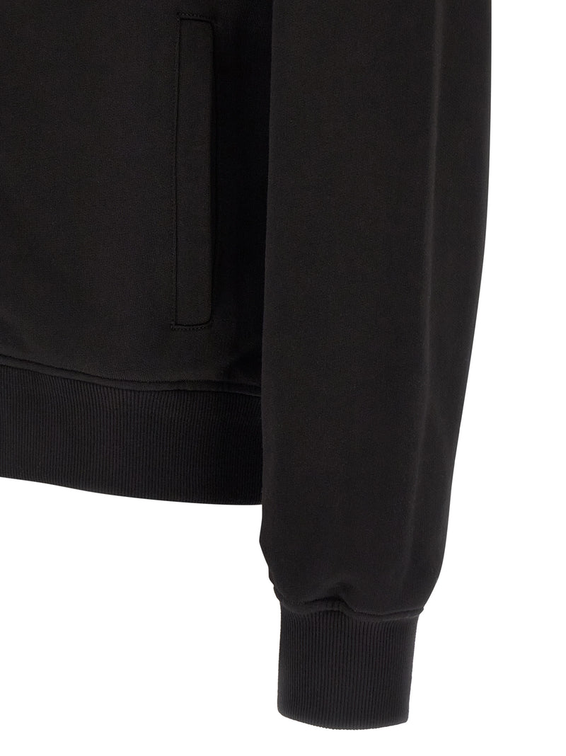 Dolce & Gabbana Black Cotton Sweatshirt with Embroidered Emblem