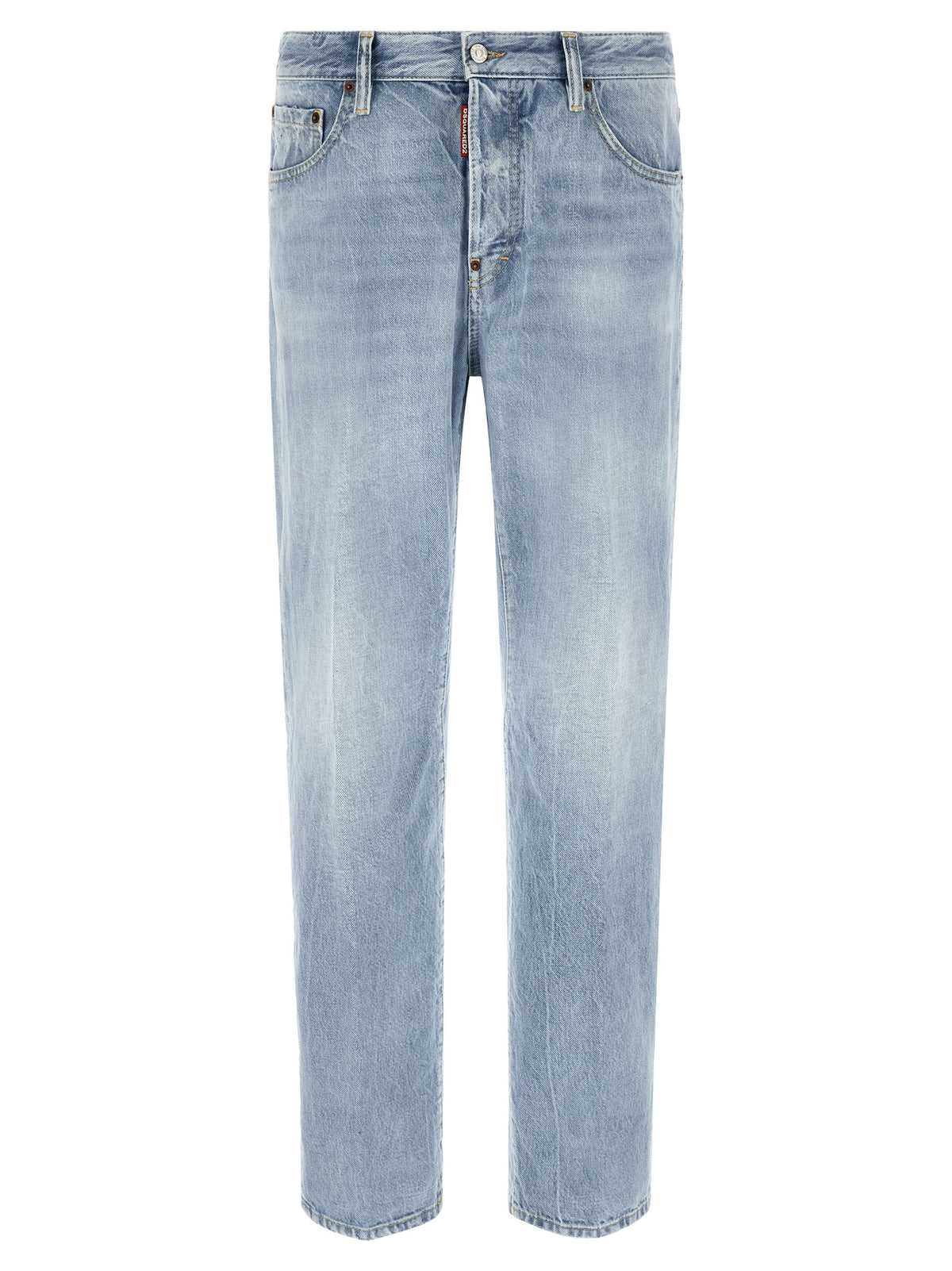 Dsquared² Blue Cotton Straight-Leg Jeans - Iconic '642' Model