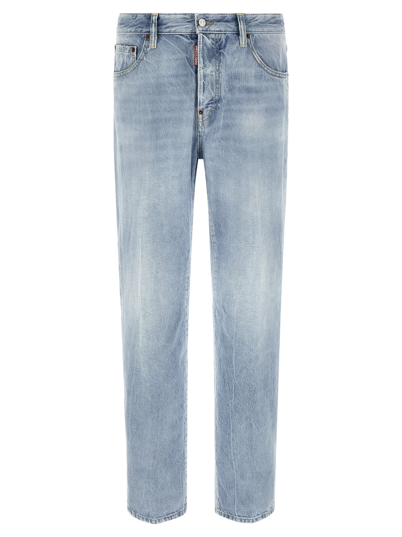 Dsquared² Blue Cotton Straight-Leg Jeans - Iconic Style
