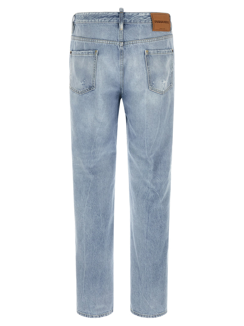 Dsquared² Blue Cotton Straight-Leg Jeans - Iconic Style