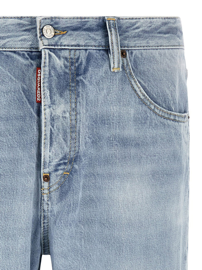 Dsquared² Blue Cotton Straight-Leg Jeans - Iconic Style