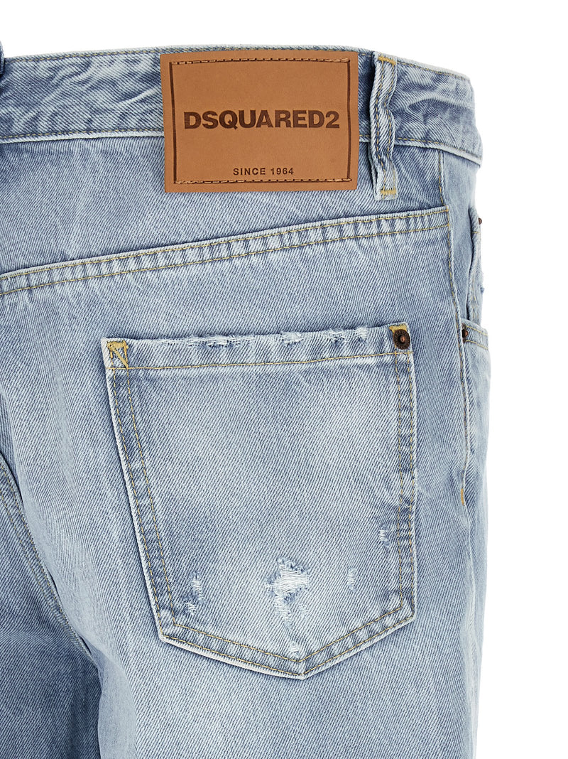 Dsquared² Blue Cotton Straight-Leg Jeans - Iconic Style
