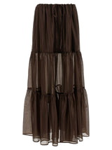 Twinset Brown Lycra Mini Skirt - Elegant & Trendy