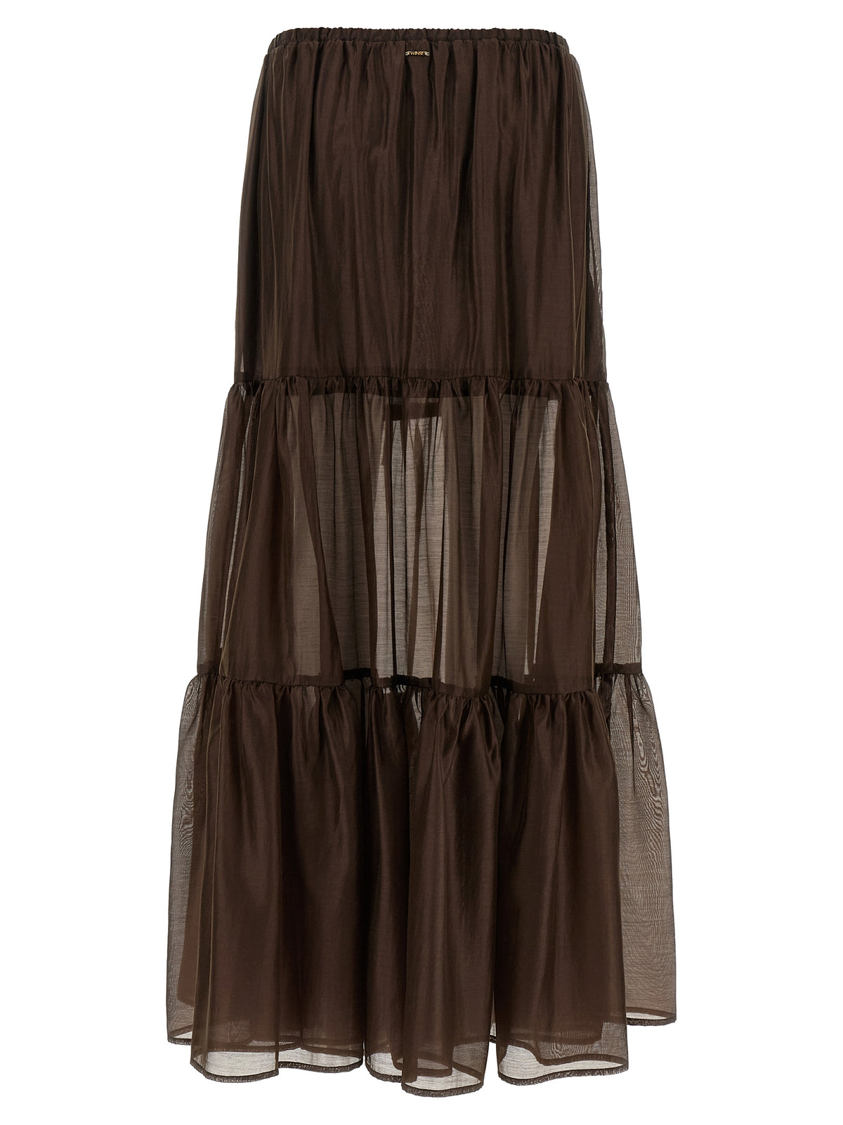 Twinset Brown Lycra Mini Skirt - Elegant & Trendy