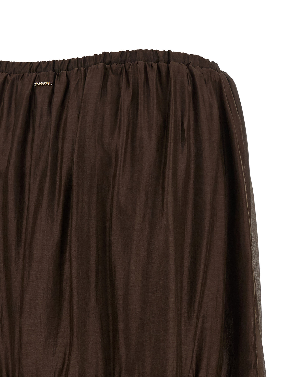 Twinset Brown Lycra Mini Skirt - Elegant & Trendy