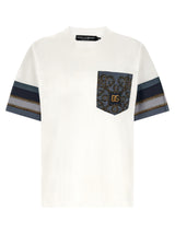 Dolce & Gabbana White Cotton T-Shirt with Cargo Print Inserts