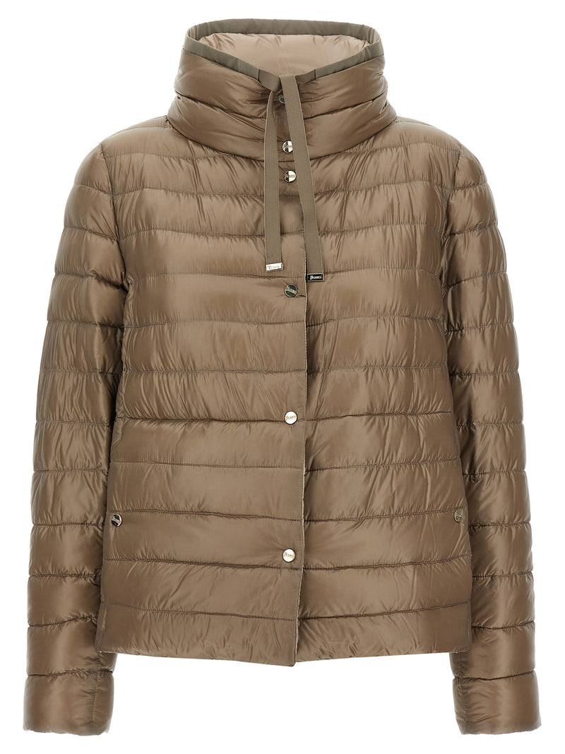 Herno Brown Polyamide Reversible Quilted Down Jacket