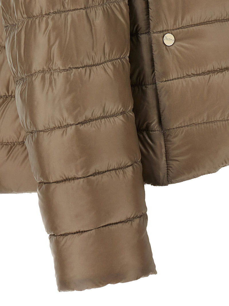 Herno Brown Polyamide Reversible Quilted Down Jacket