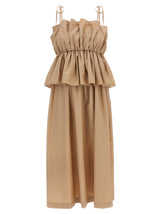 Twinset Beige Cotton Long Dress for Women