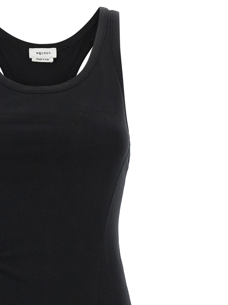 Alexander McQueen Black Cotton Long Dress - Elegant & Chic