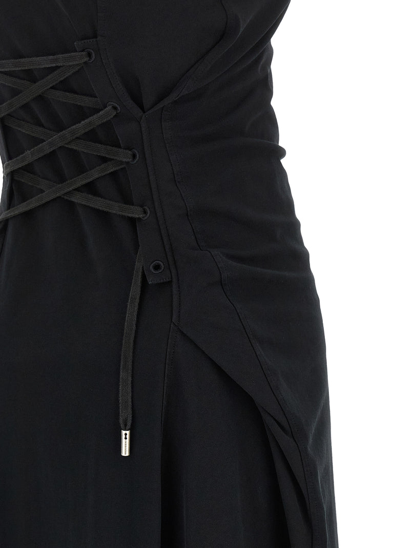 Alexander McQueen Black Cotton Long Dress - Elegant & Chic
