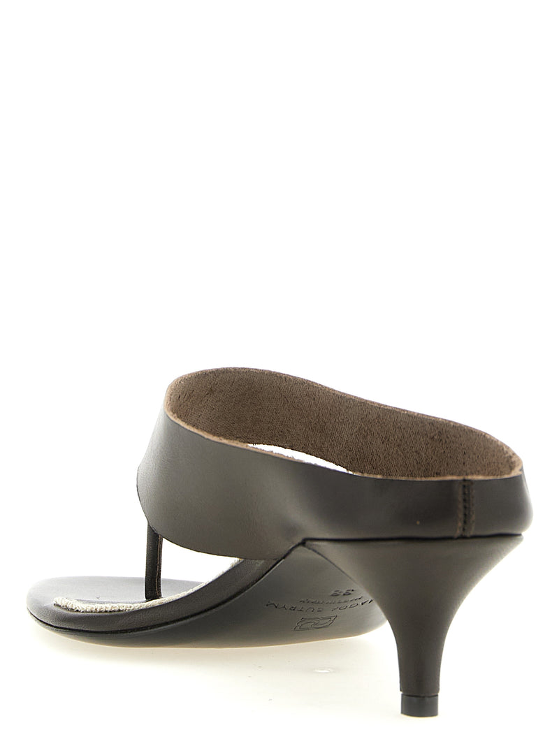 Sandales à talon aiguille en cuir marron Magda Butrym