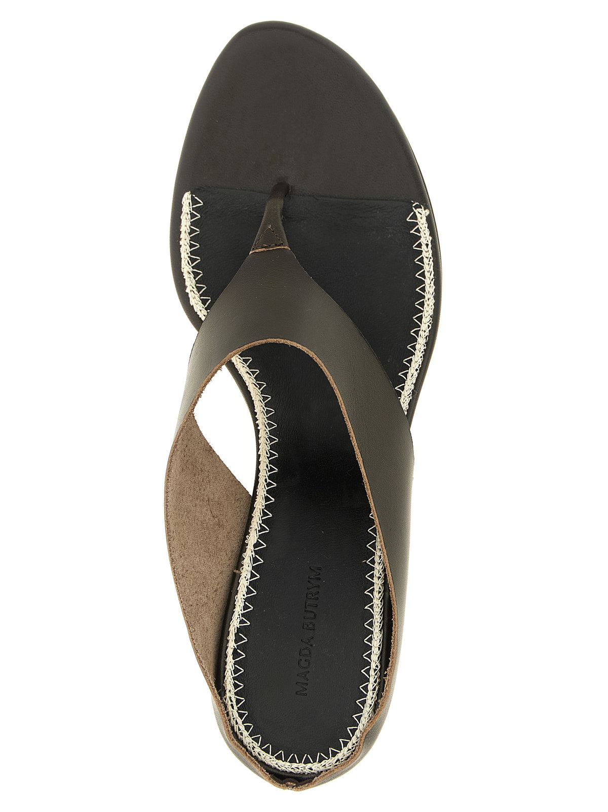 Sandales à talon aiguille en cuir marron Magda Butrym