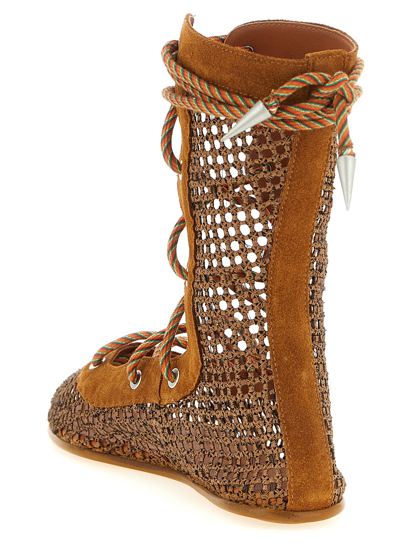 Bottes Courtes Kiko Kostadinov en Polyester Marron