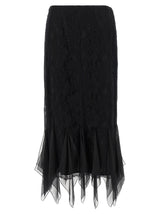 Valentino Garavani Black Cotton Midi Skirt