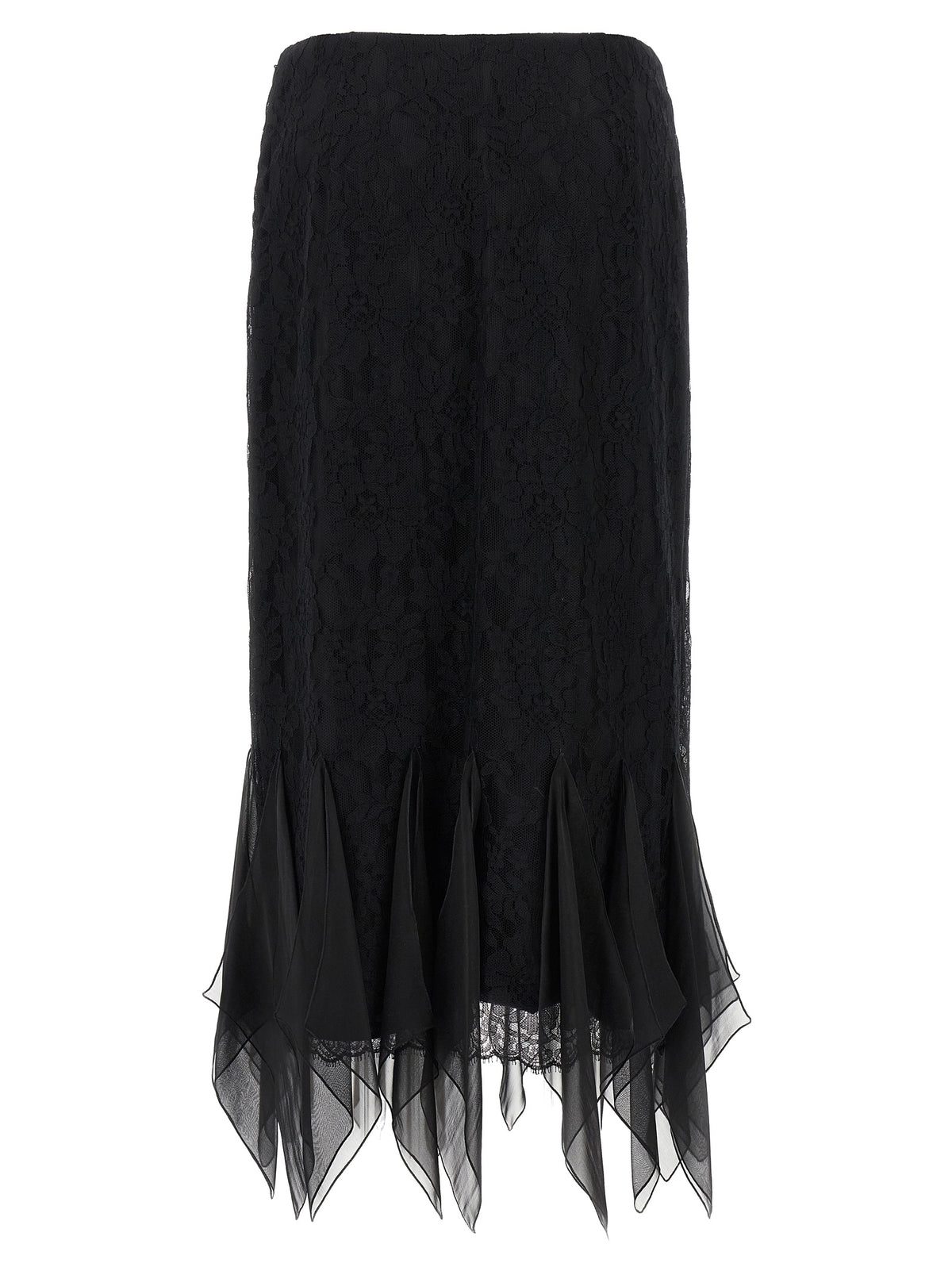 Valentino Garavani Black Cotton Midi Skirt