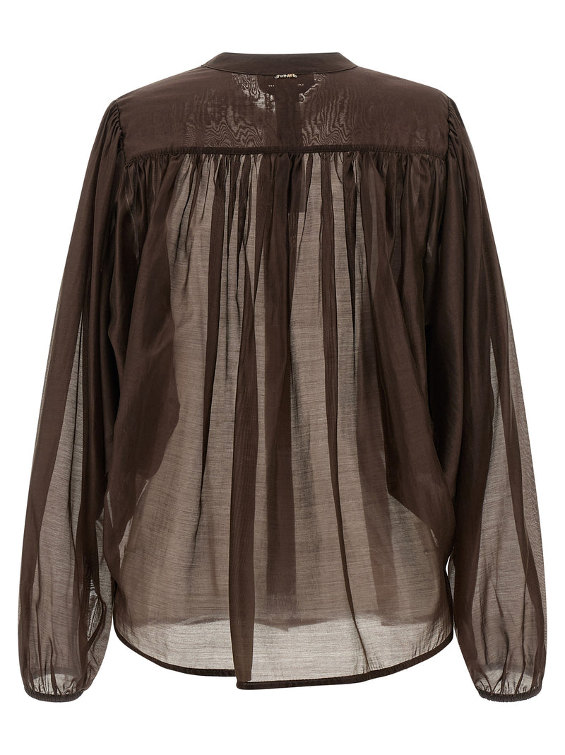 Twinset Brown Lycra Blouse - Elegant and Trendy Design