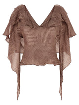 Kiko Kostadinov Bordeaux Linen Blouse