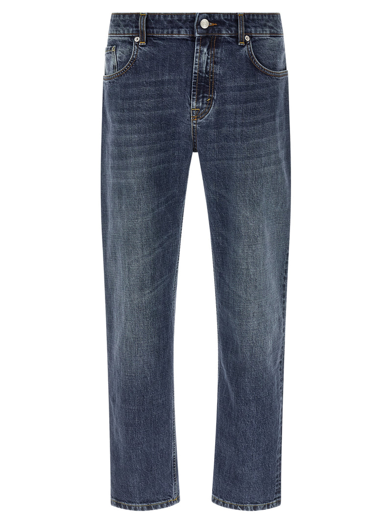 Department 5 Blue Cotton Straight-Leg Jeans