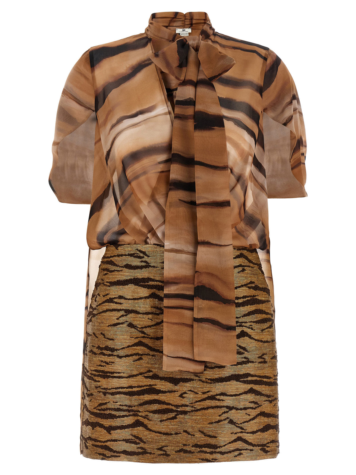 Robe courte Elisabetta Franchi en polyester marron