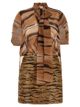 Robe courte Elisabetta Franchi en polyester marron