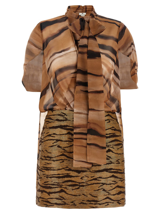 Robe courte Elisabetta Franchi en polyester marron