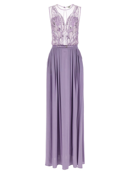 Elisabetta Franchi Purple Viscose Long Dress