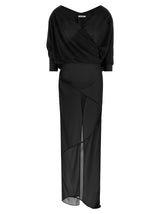 Robe longue en polyester noir Entire Studios