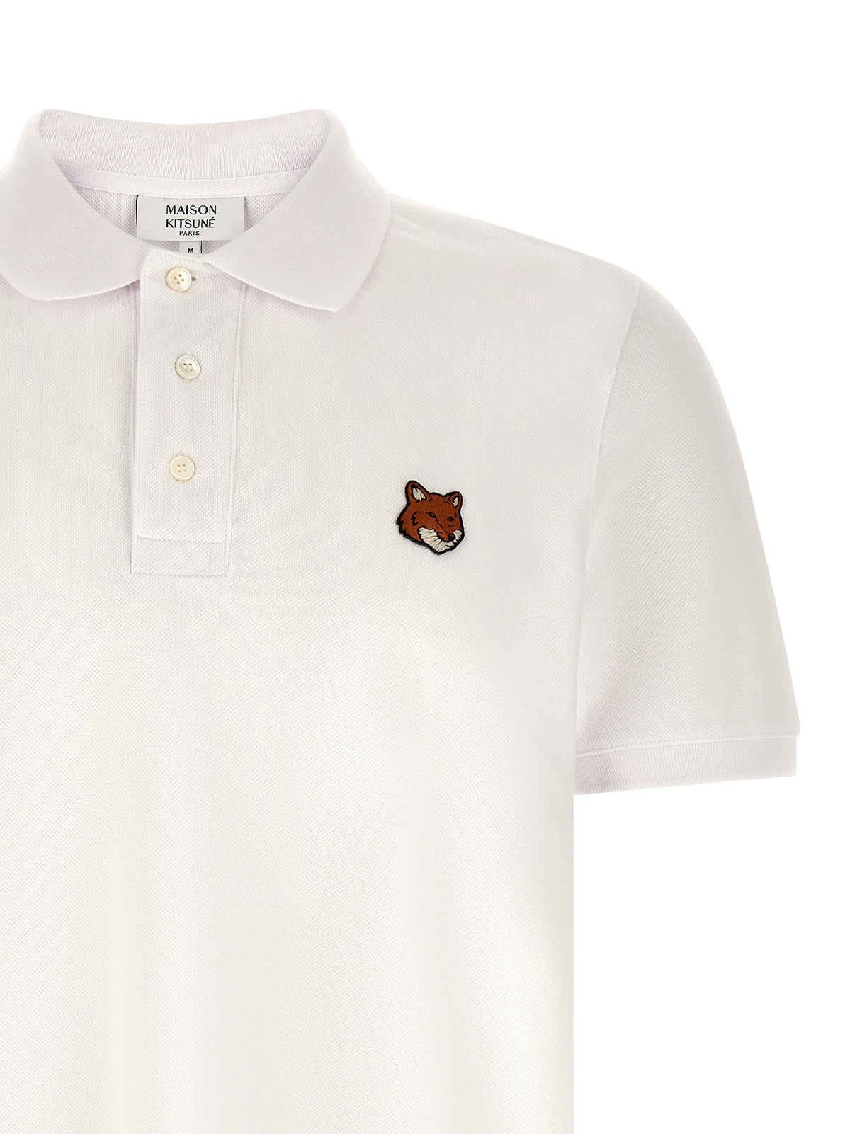 Polo en coton blanc Maison Kitsuné