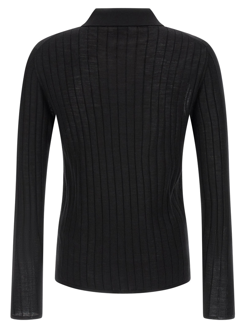 Saint Laurent Black Wool Polo Shirt - Avant-Garde Elegance