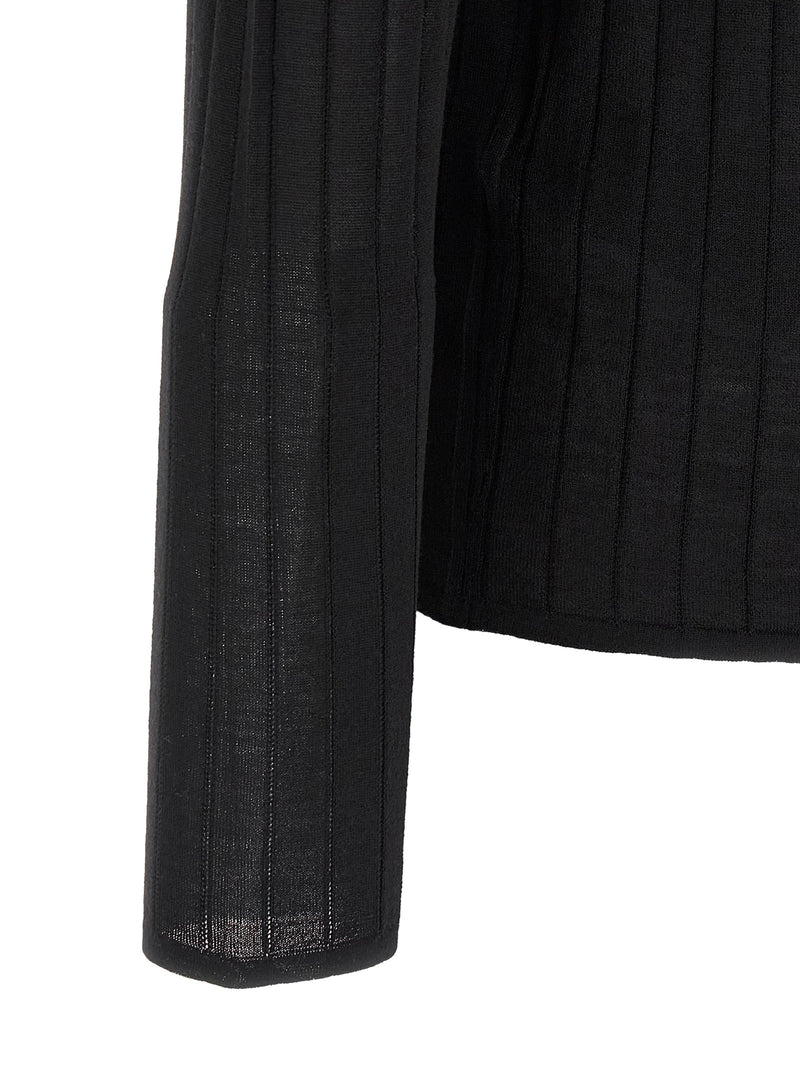 Saint Laurent Black Wool Polo Shirt - Avant-Garde Elegance