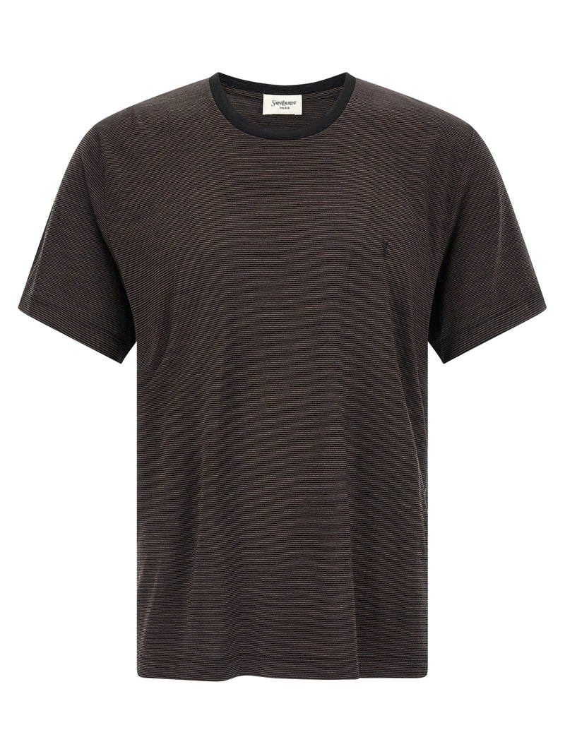 T-shirt en laine marron Saint Laurent
