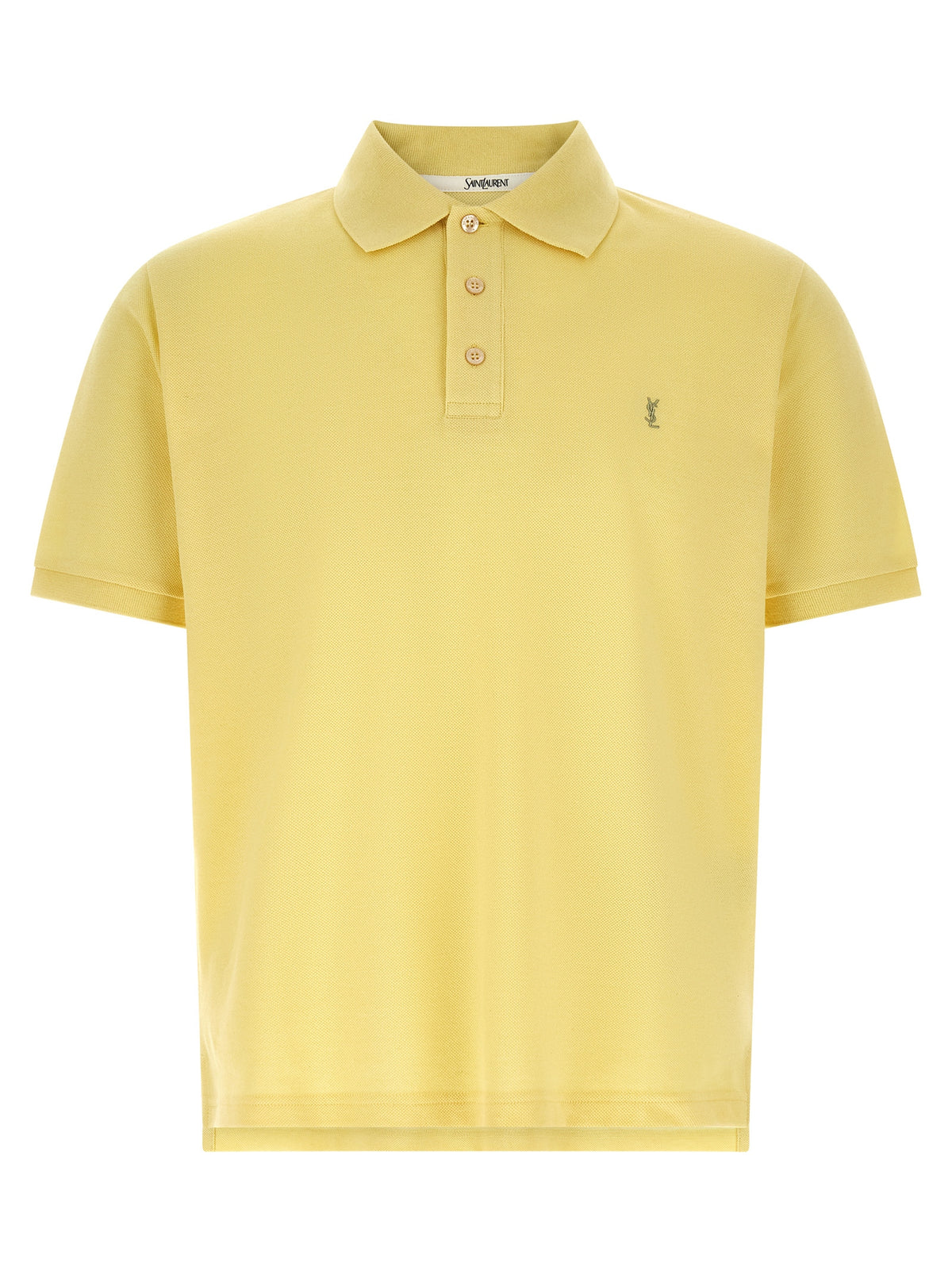Saint Laurent Bicolor Cotton Polo Shirt - Yellow
