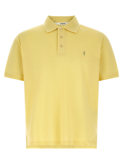 Saint Laurent Bicolor Cotton Polo Shirt