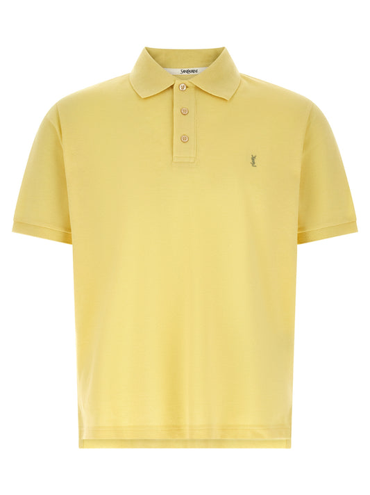 Saint Laurent Bicolor Cotton Polo Shirt - Iconic Style in Yellow