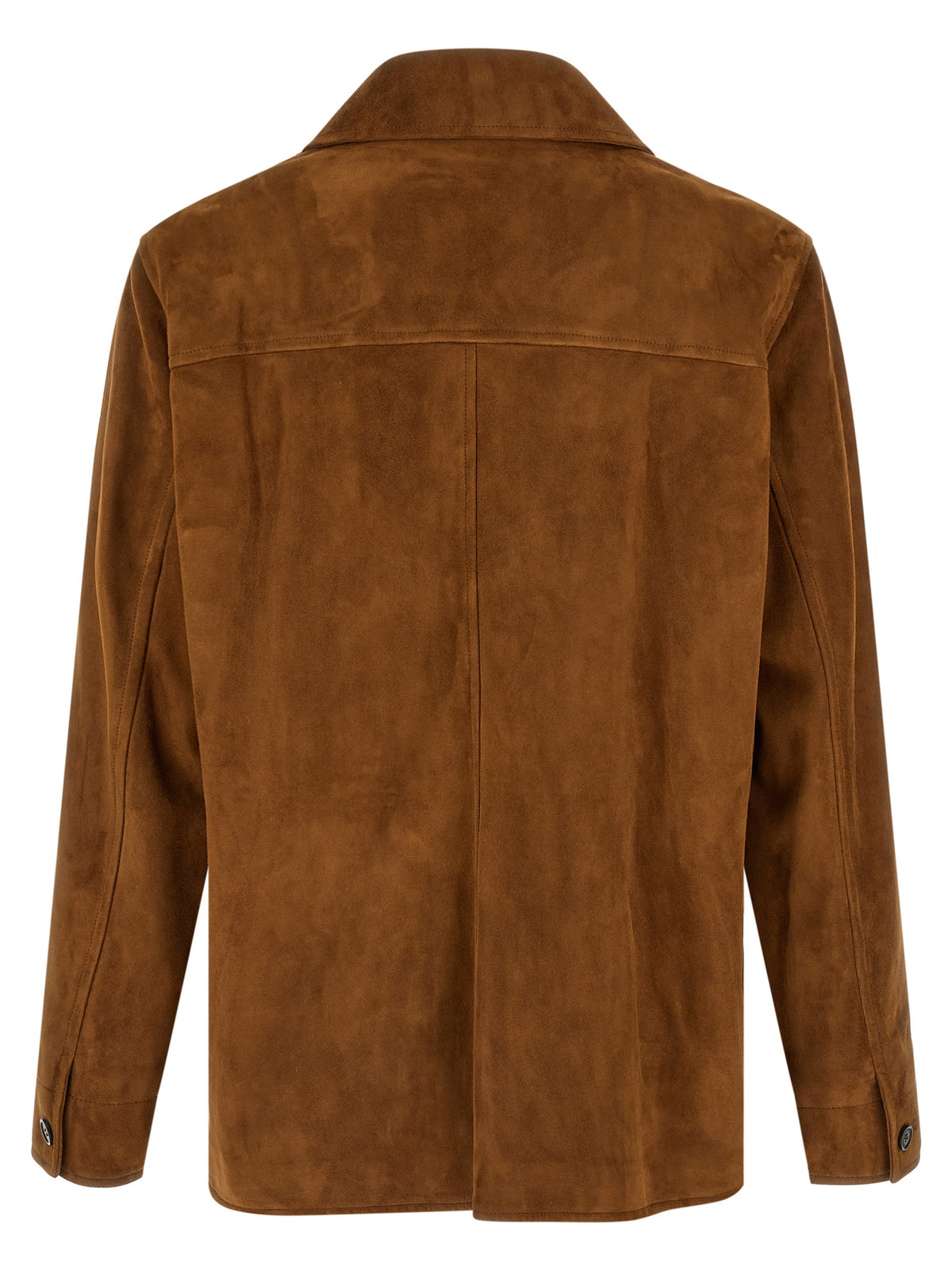 Blouson en cuir d'agneau marron Saint Laurent