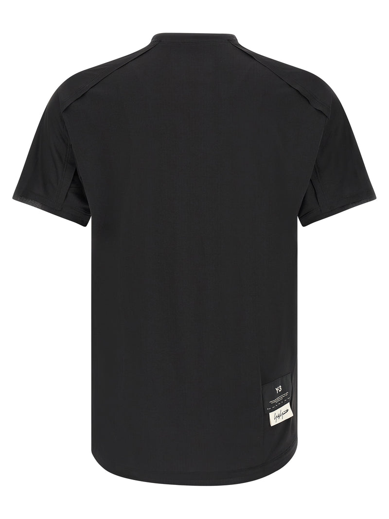Y-3 Black Polyester Running T-Shirt for Men