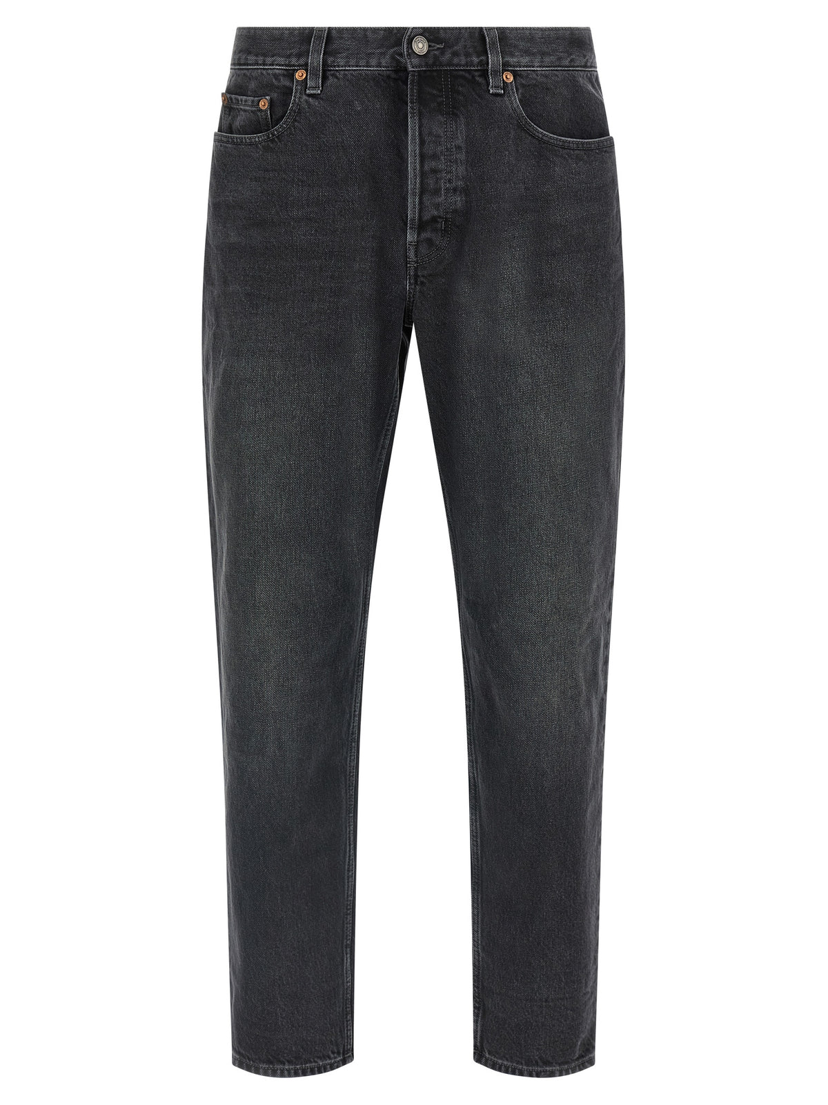 Saint Laurent Mick Black Cotton Straight-Leg Jeans