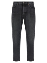Saint Laurent Mick Black Cotton Straight-Leg Jeans