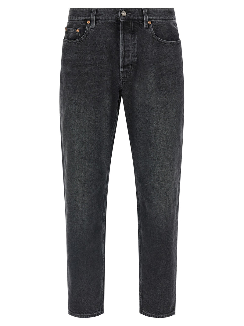 Saint Laurent Mick Black Cotton Straight-Leg Jeans
